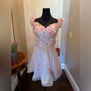 Juliet dress pink flowers prom dress size large new with tags
